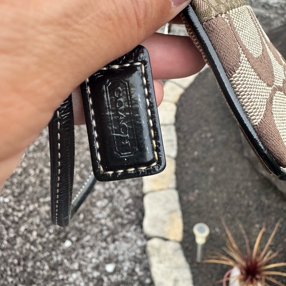 Coach Signature Patchwork Wristlet Brown Jacquard Canvas - Picture 7 of 7